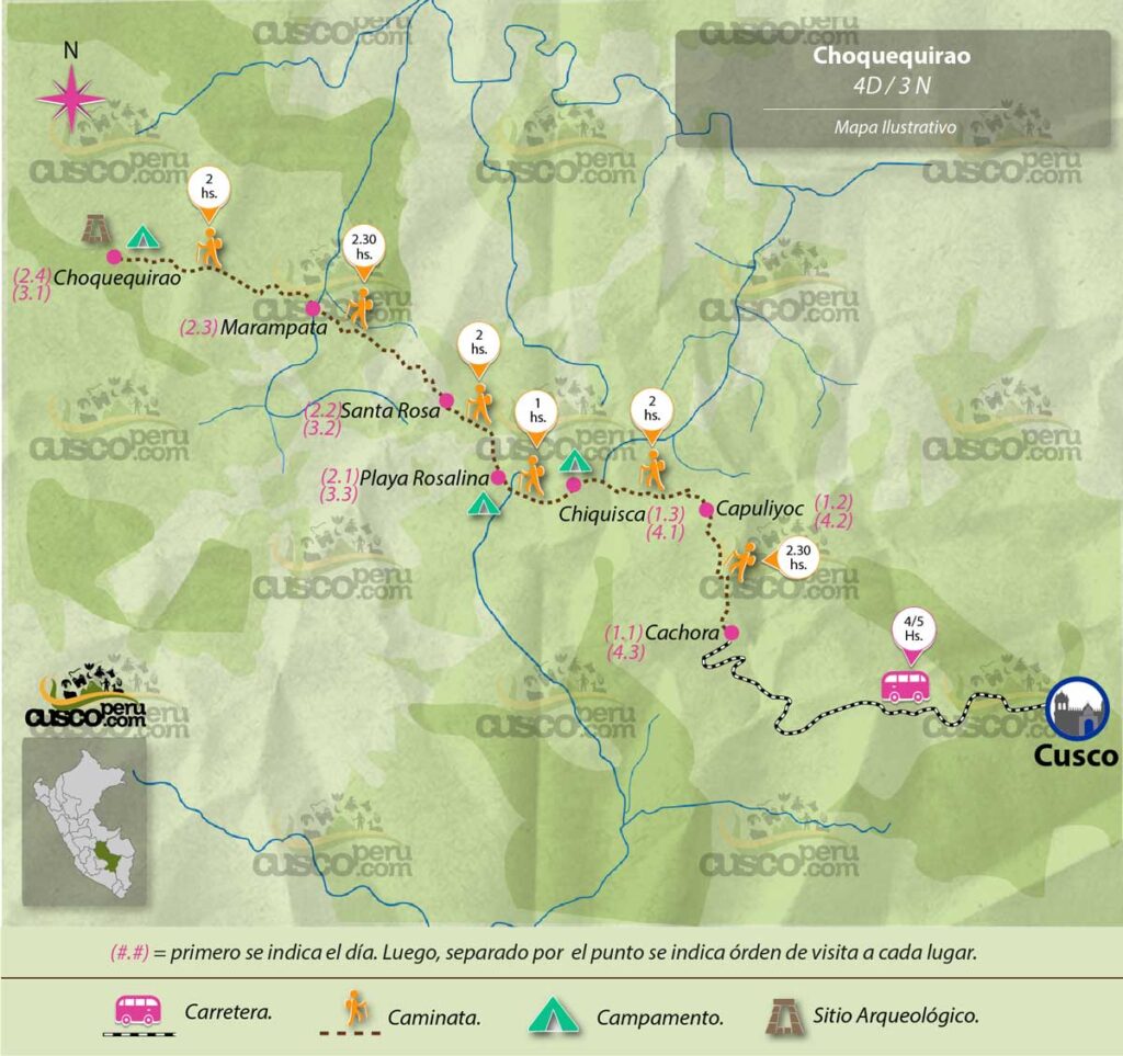 mapa choquequirao