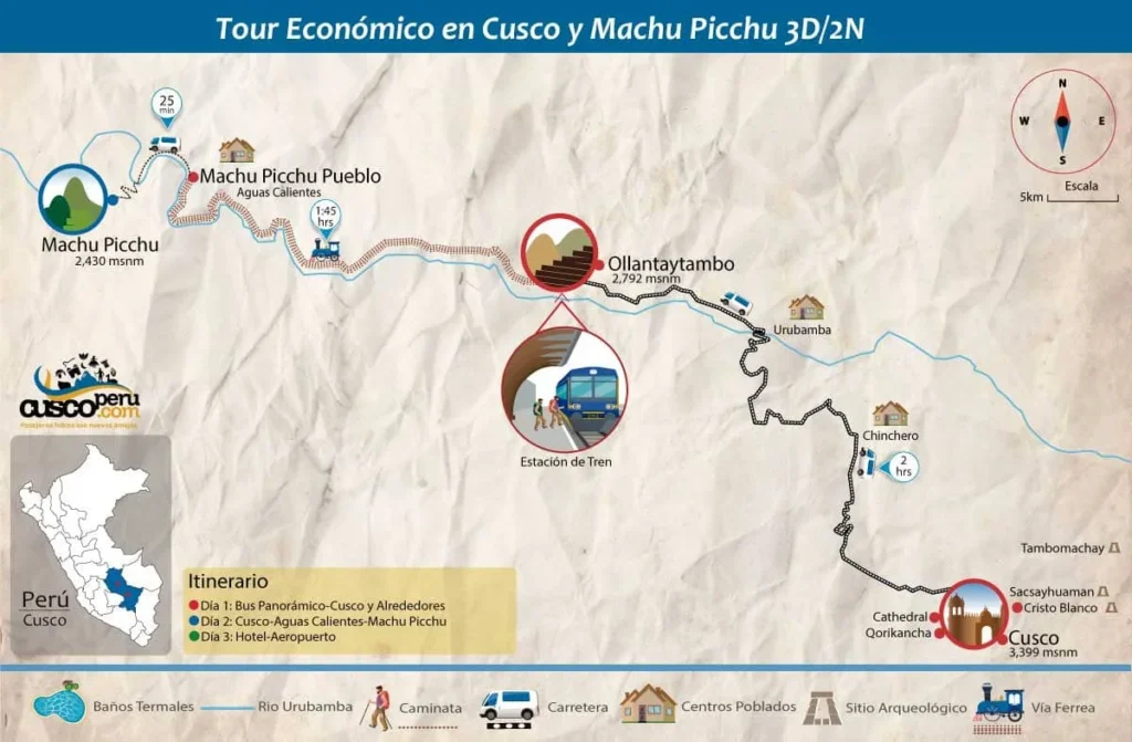 mapa cusco y machu picchu 3d 2n