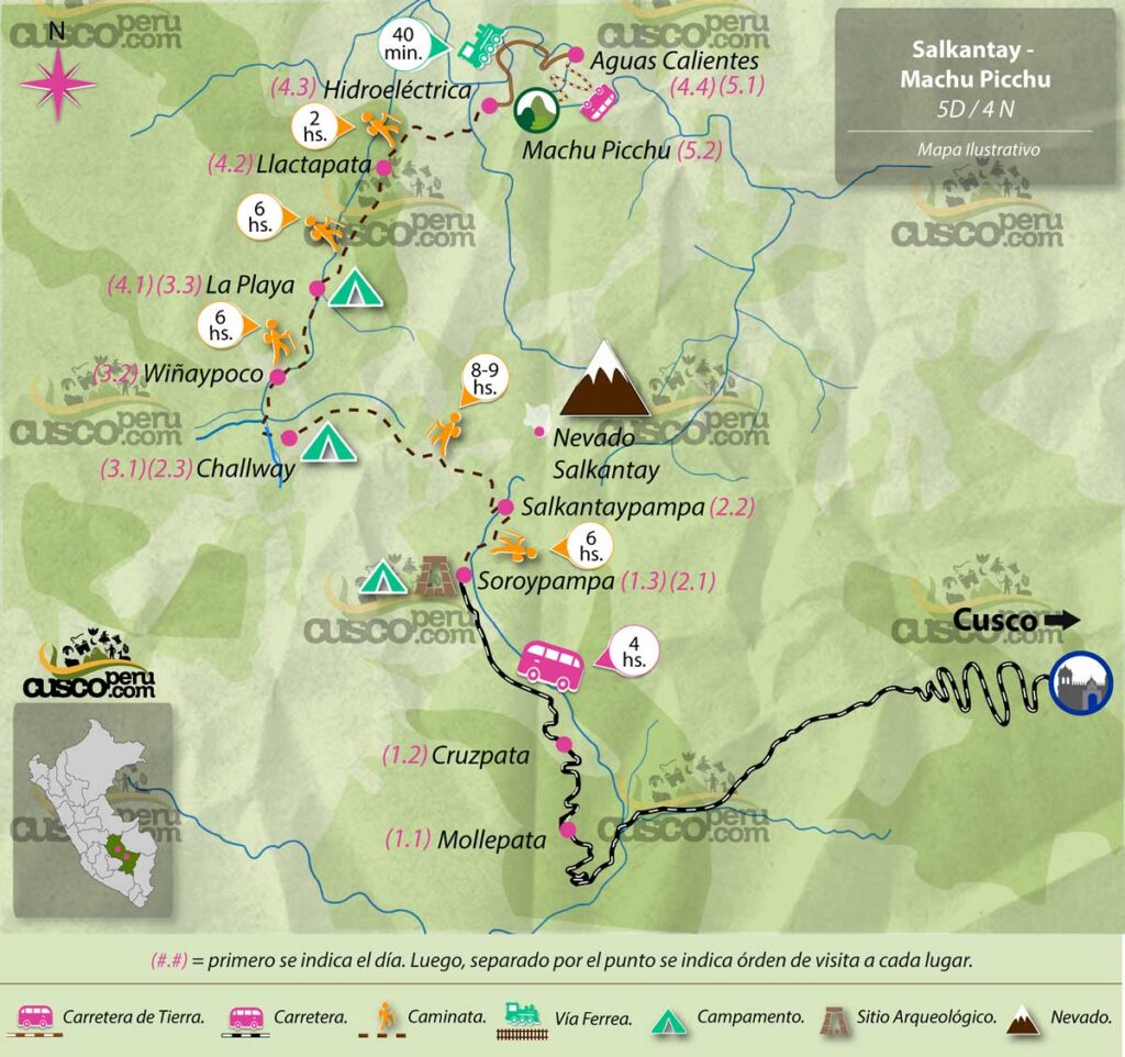 mapa salkantay mapichu picchu