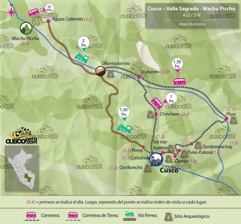 mapa tour cusco valle sagrado 4d 3n 01