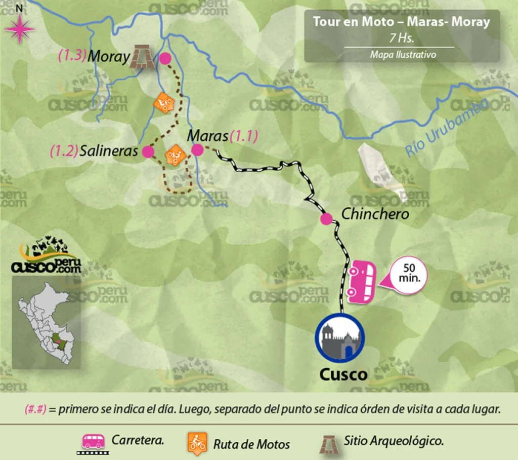 mapa tour cuscomaras y moray