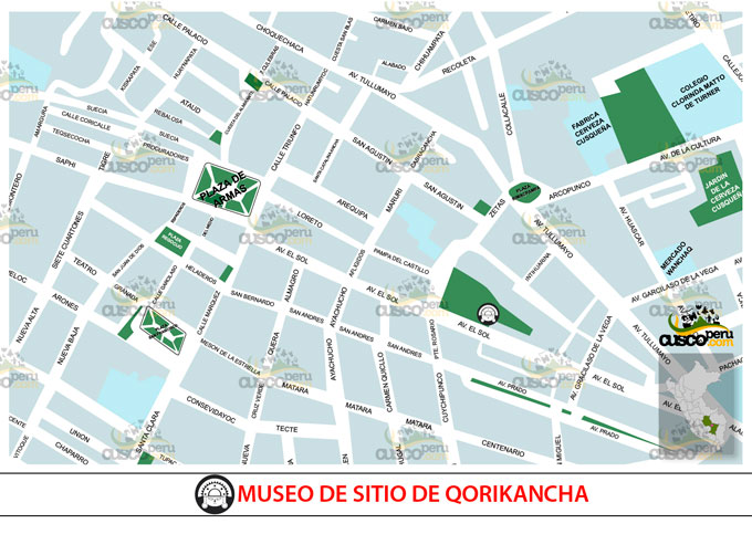 Mapa Museo de sitio qorikancha - Qorikancha Site Museum