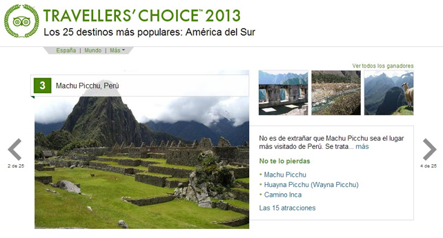 Machu Picchu e Cusco entre os destinos mais populares na América do Sul