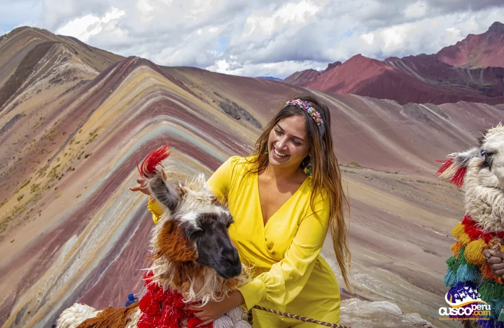 Experience with llamas at the top of the 7-color Mountain