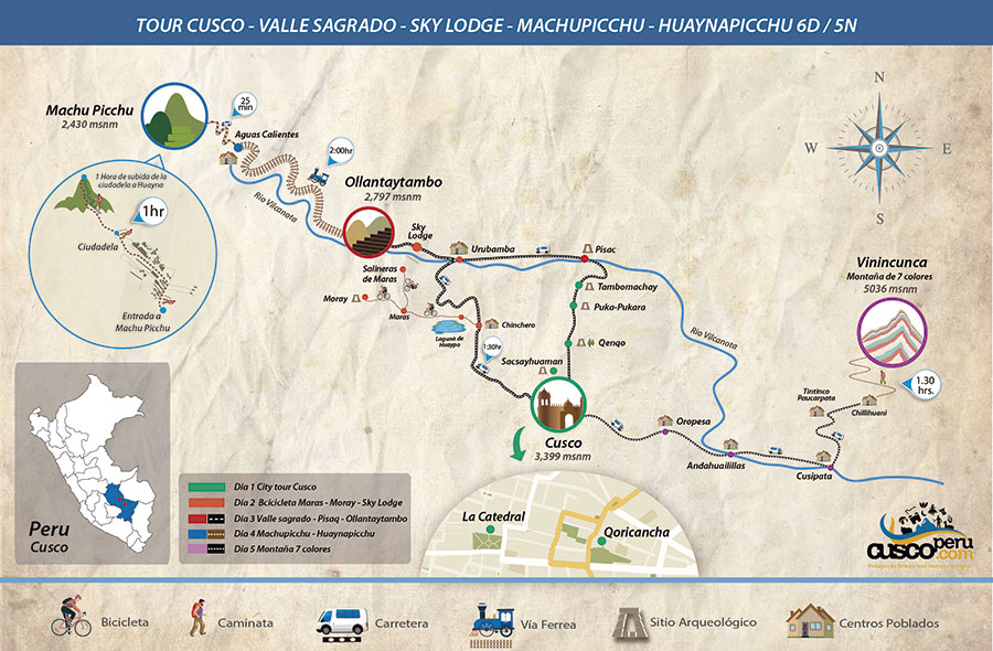 Cusco – Valle Sagrado – Sky Lodge – Machupicchu + Huaynapicchu 6d 5n
