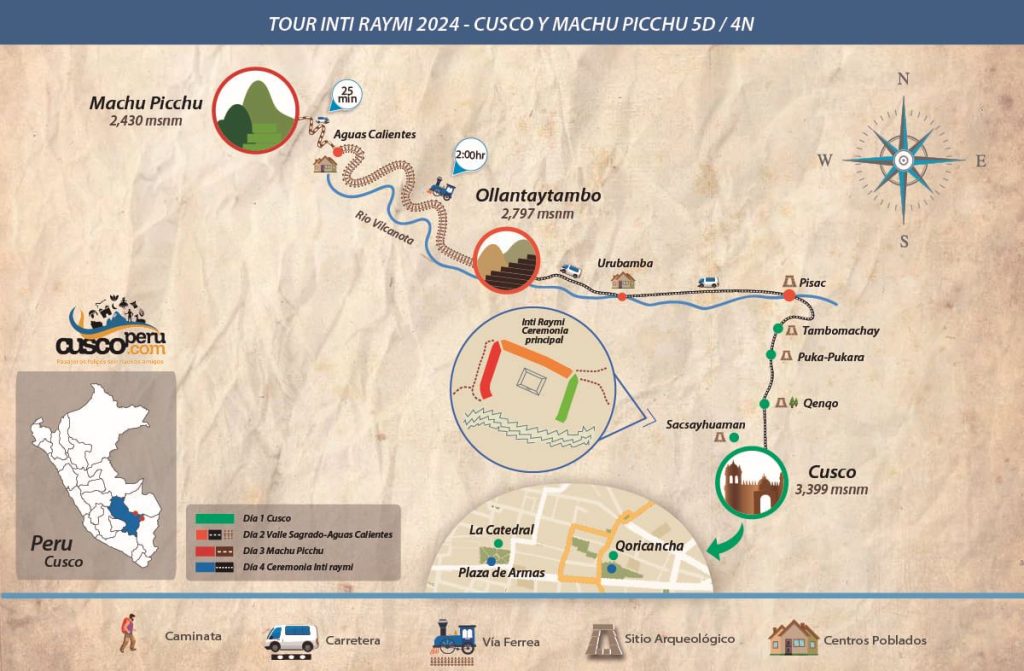 Mapa Tour Inti Raymi 2024 Cusco Y Machu Picchu 5d 4n